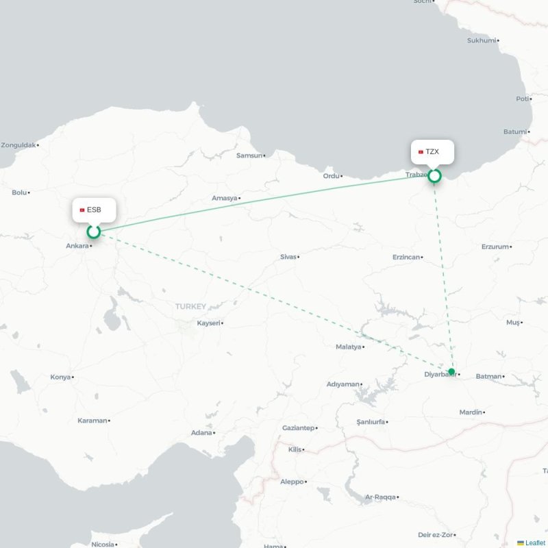 ESB - TZX route map