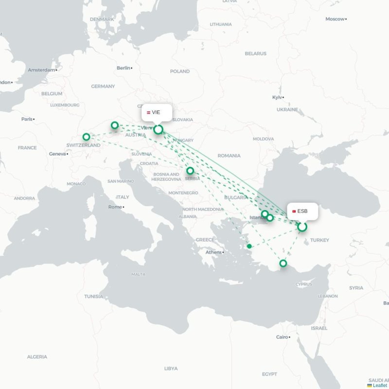 ESB - VIE route map
