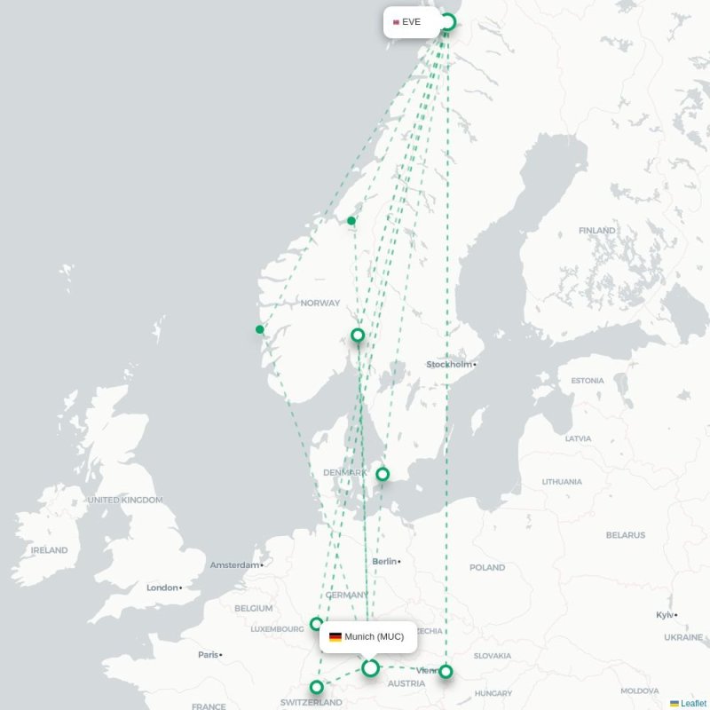 EVE - MUC route map