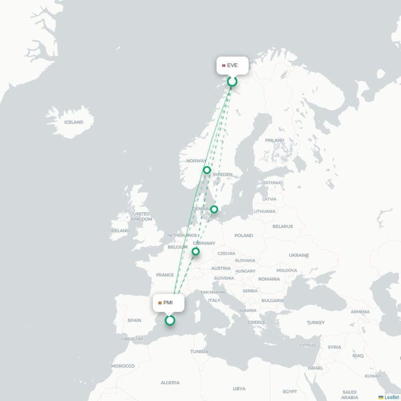 EVE - PMI route map