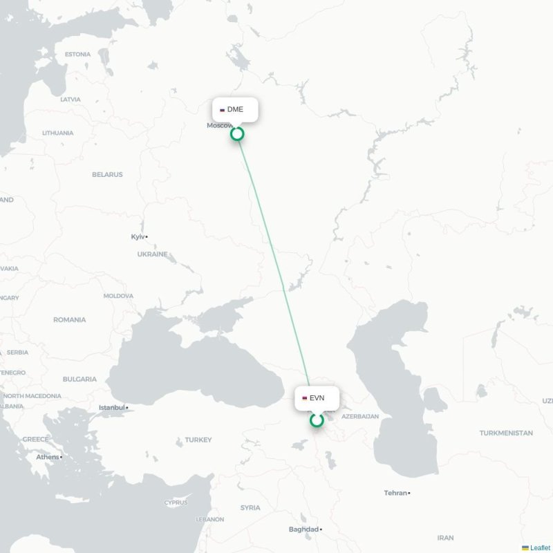 EVN - DME route map
