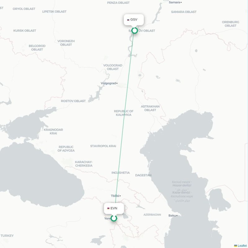 EVN - GSV route map
