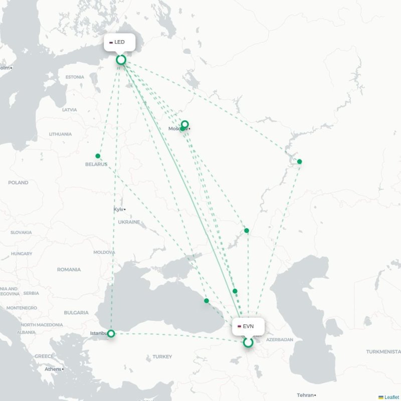 EVN - LED route map