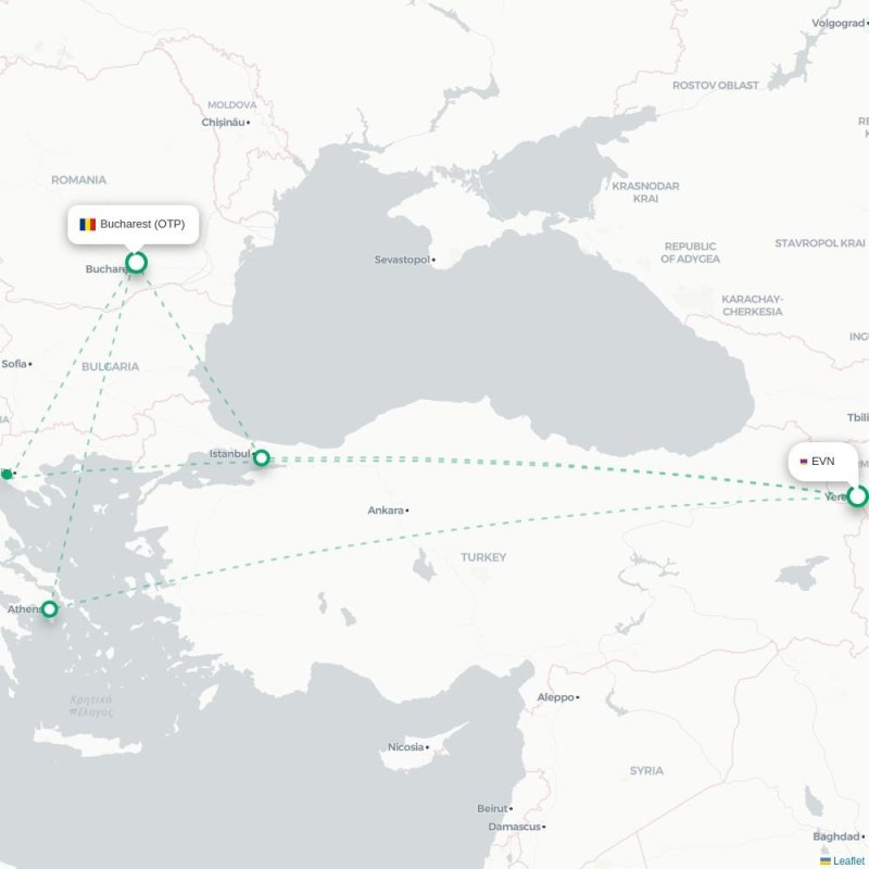 EVN - OTP route map