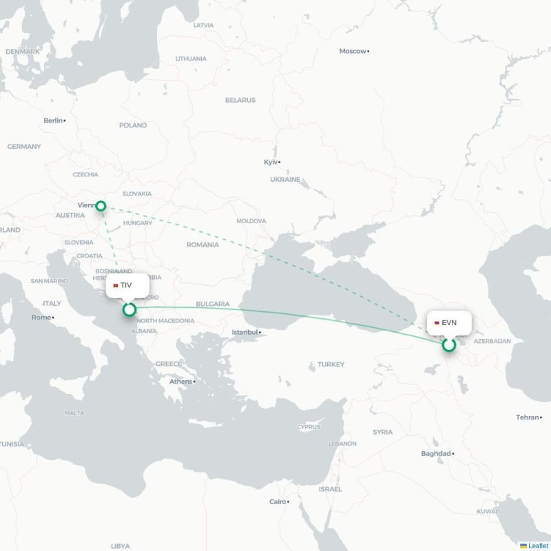 EVN - TIV route map