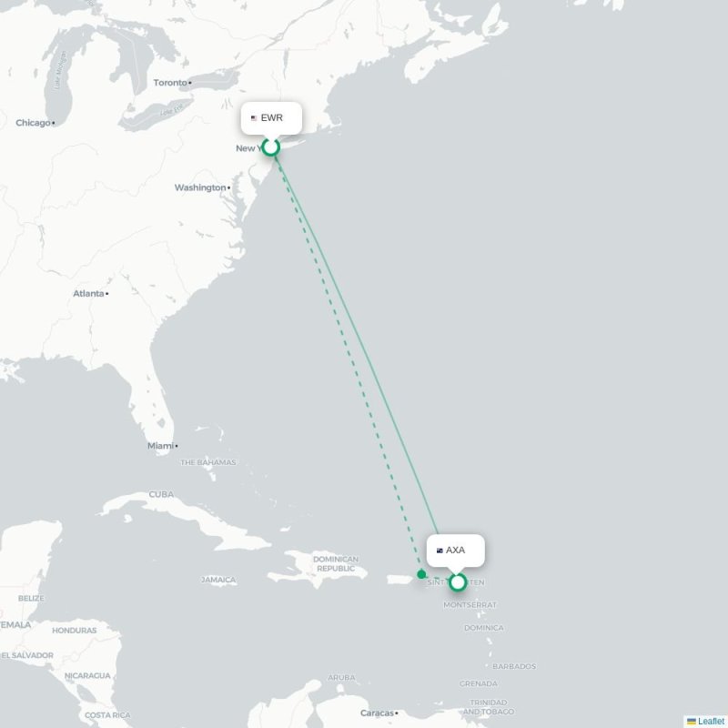 EWR - AXA route map