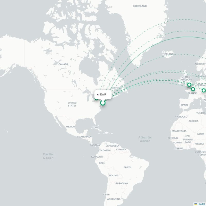 EWR - DEL route map
