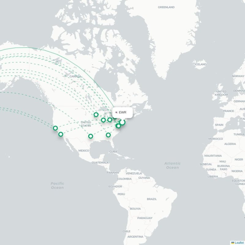 EWR - HND route map