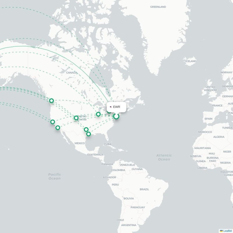 EWR - NRT route map