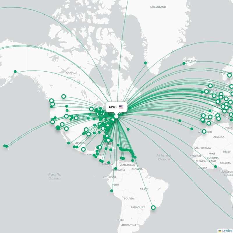 Route map Newark  EWR airport