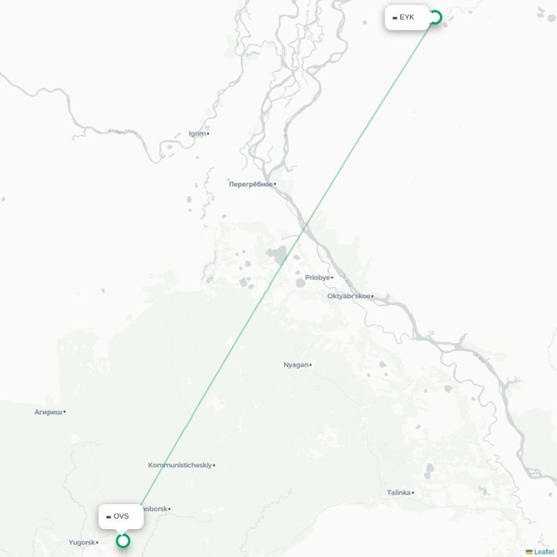 EYK - OVS route map