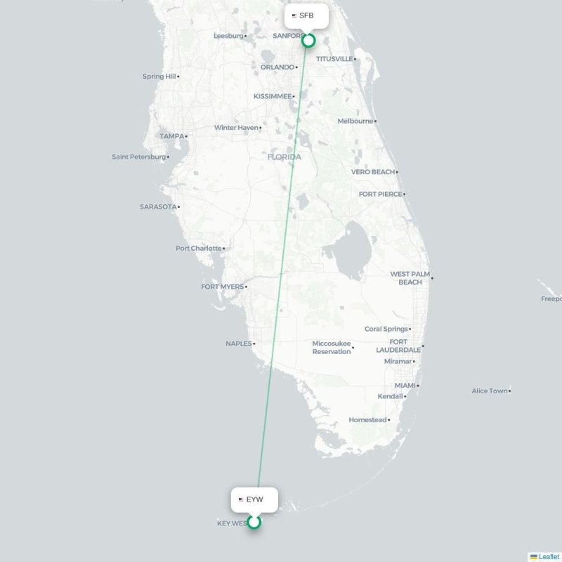 EYW - SFB route map
