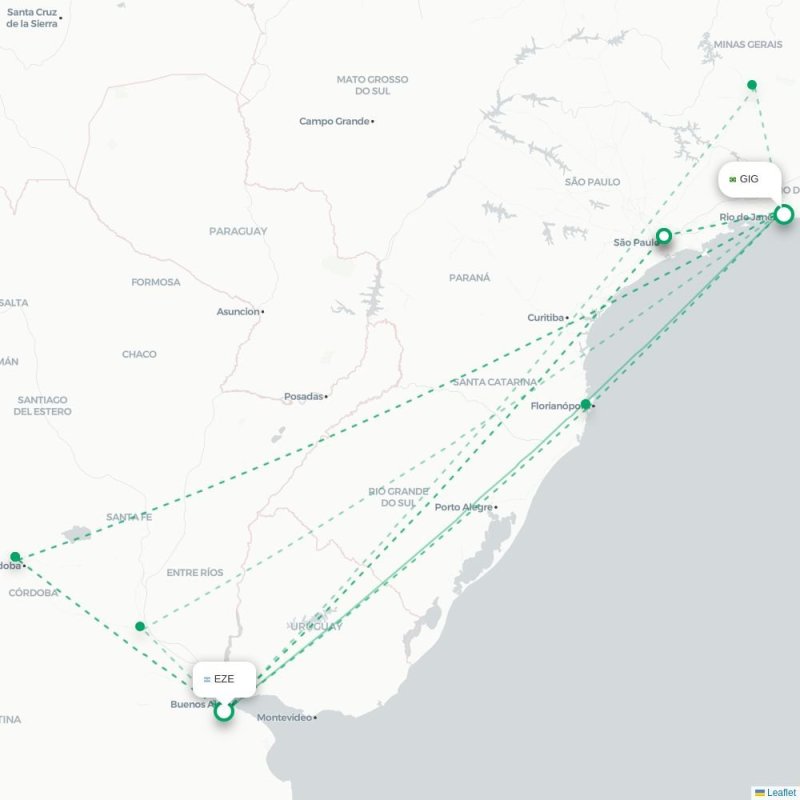 EZE - GIG route map