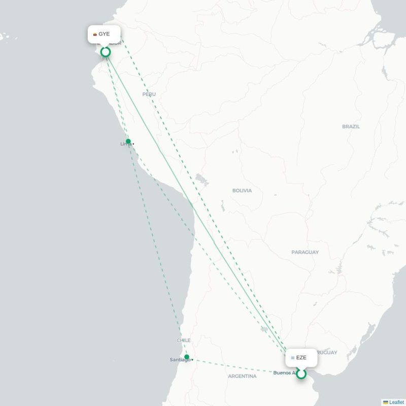 EZE - GYE route map