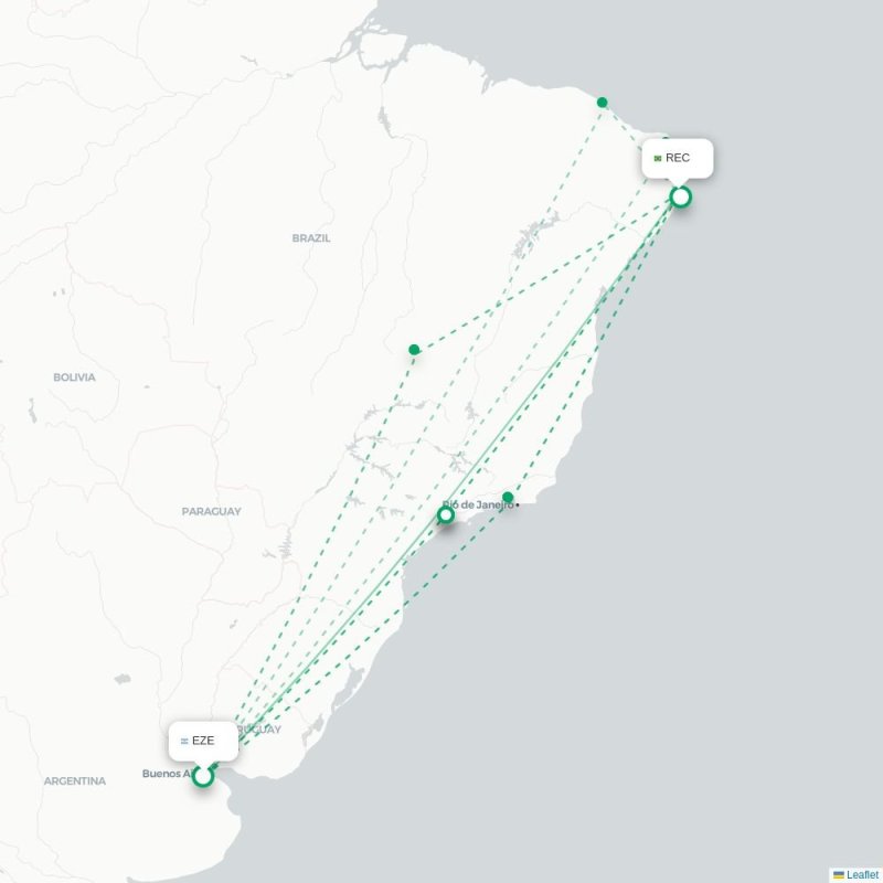 EZE - REC route map