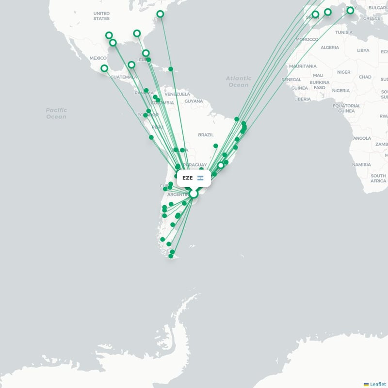 EZE - FRA route map