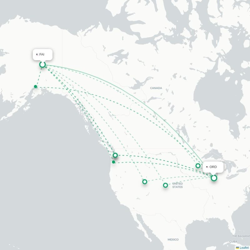 FAI - ORD route map