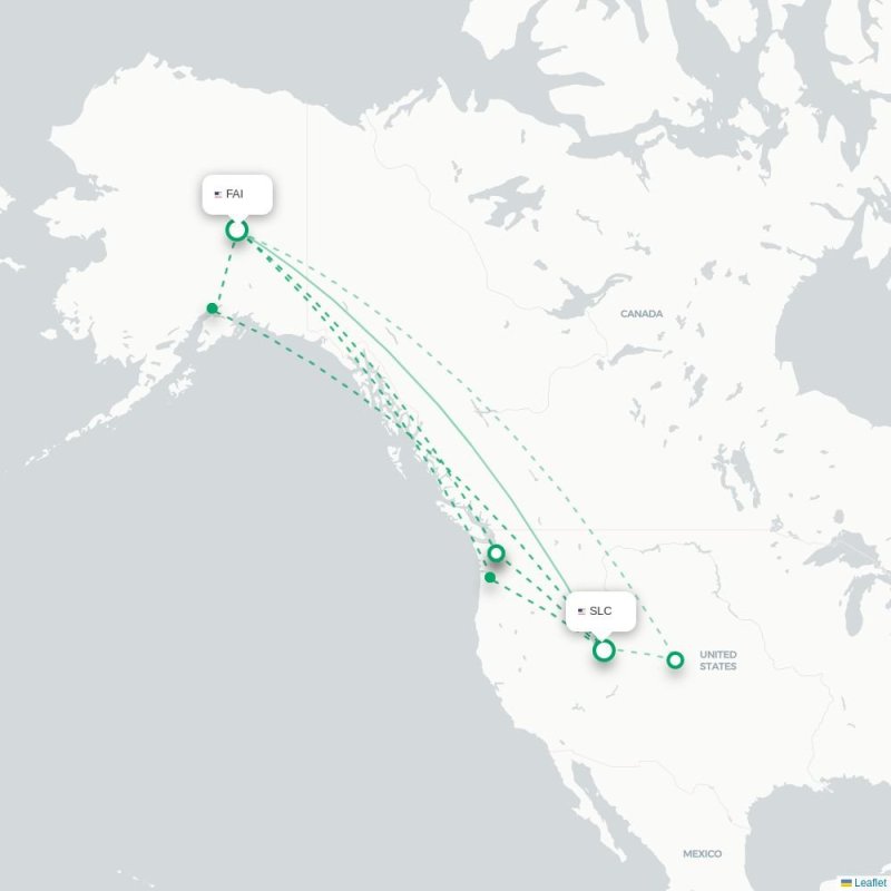 FAI - SLC route map
