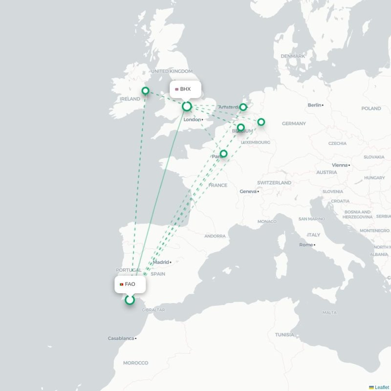 FAO - BHX route map