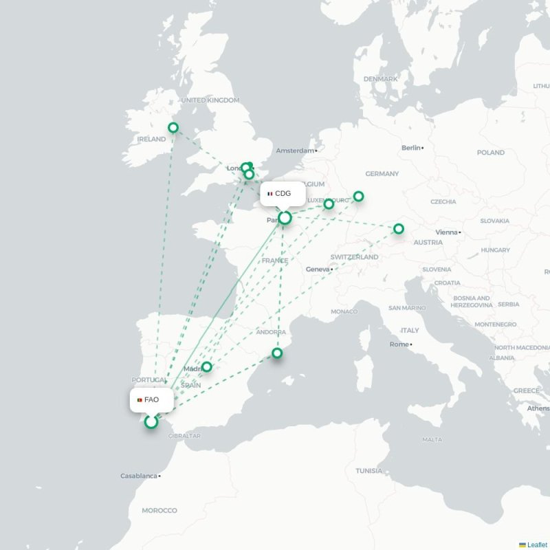 FAO - CDG route map