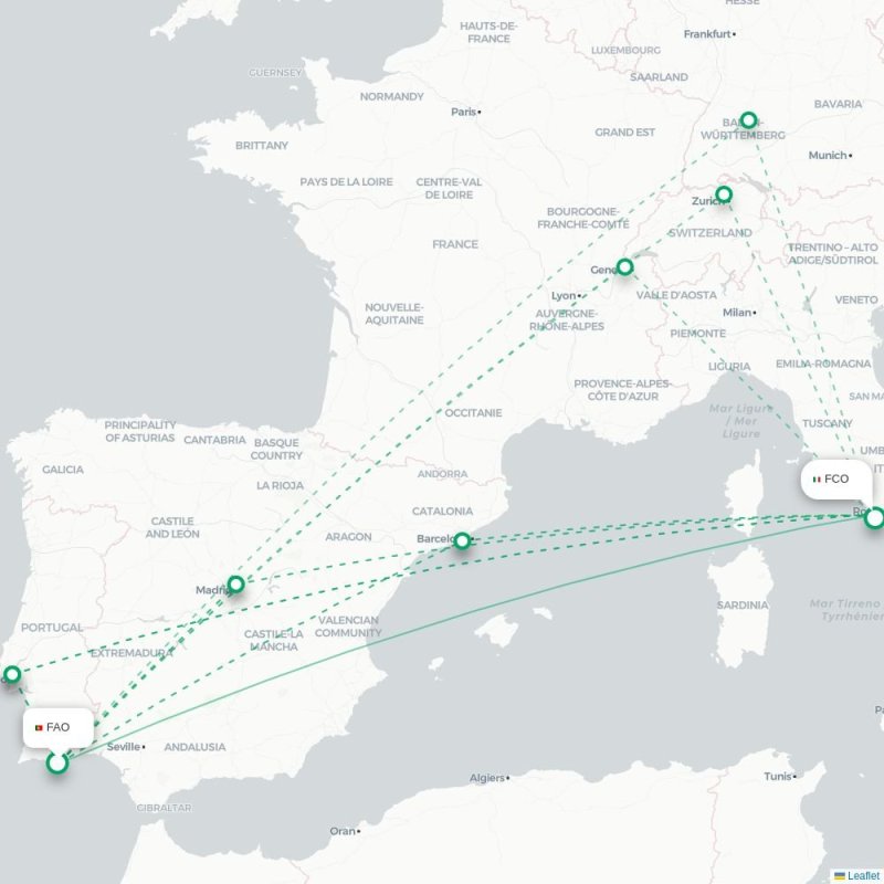 FAO - FCO route map