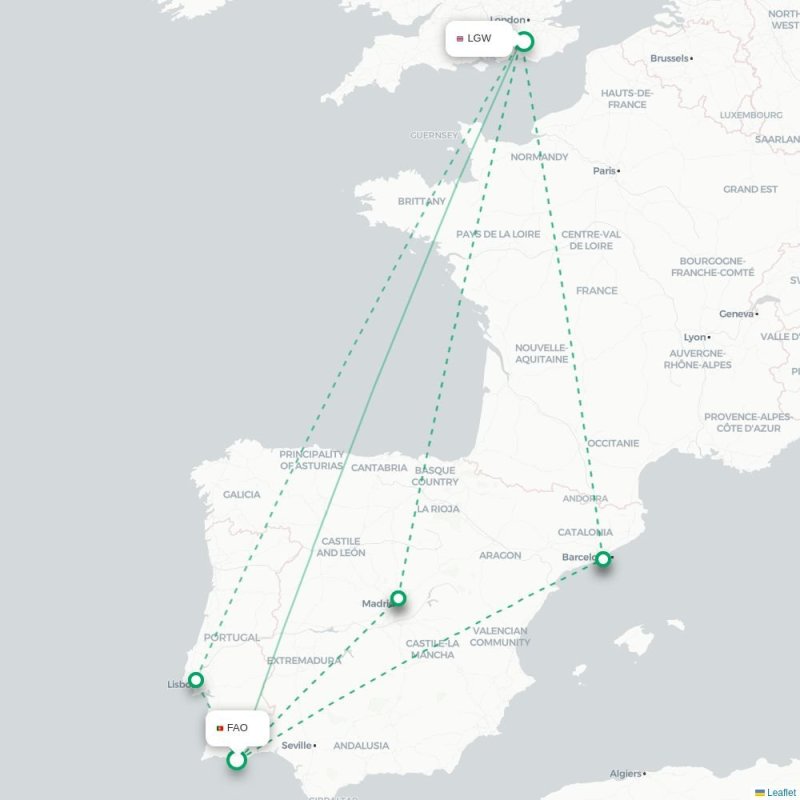 FAO - LGW route map
