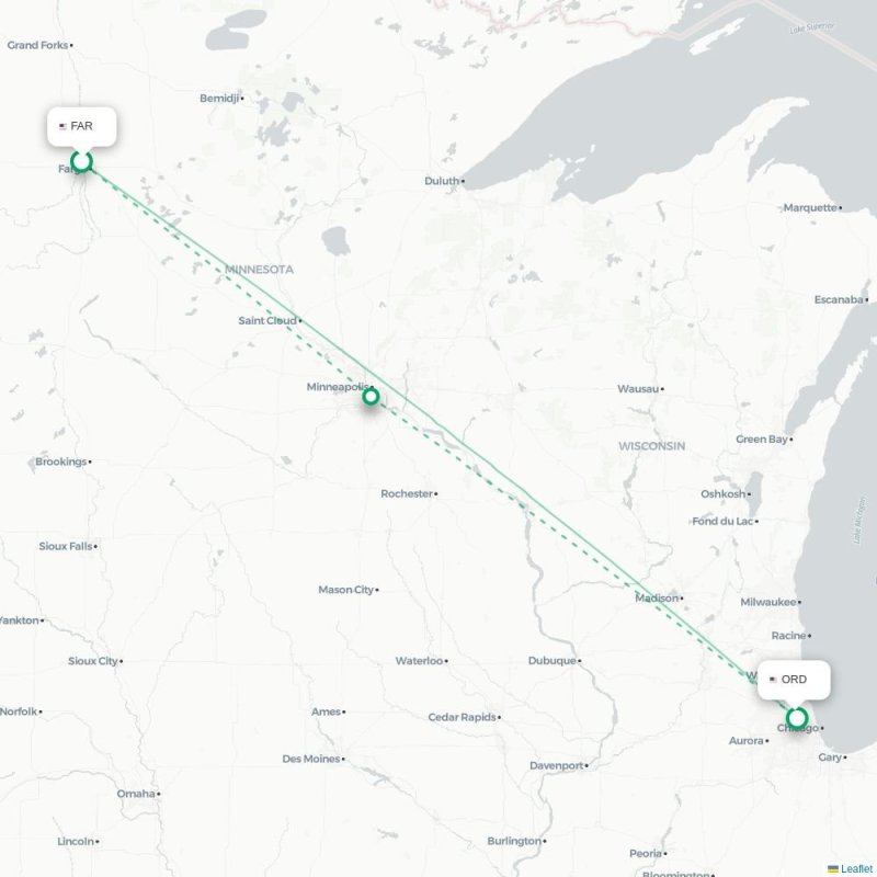 FAR - ORD route map