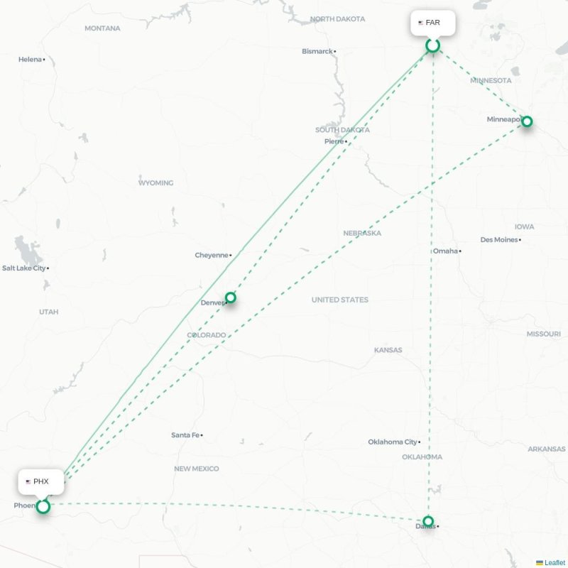 FAR - PHX route map