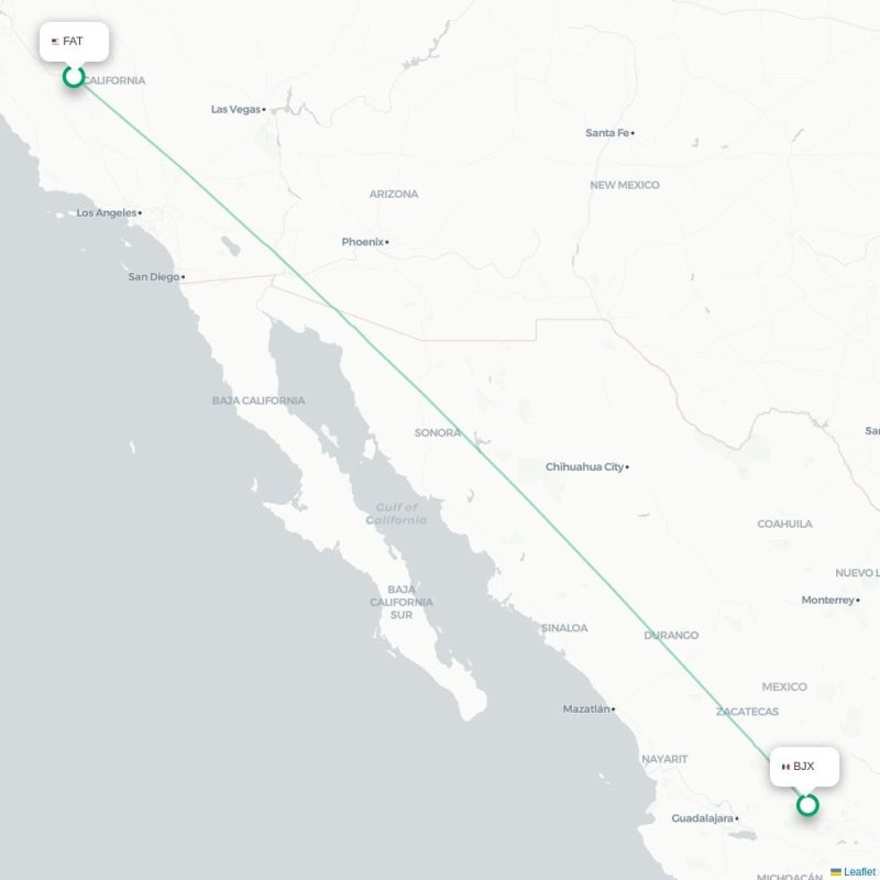 FAT - BJX route map