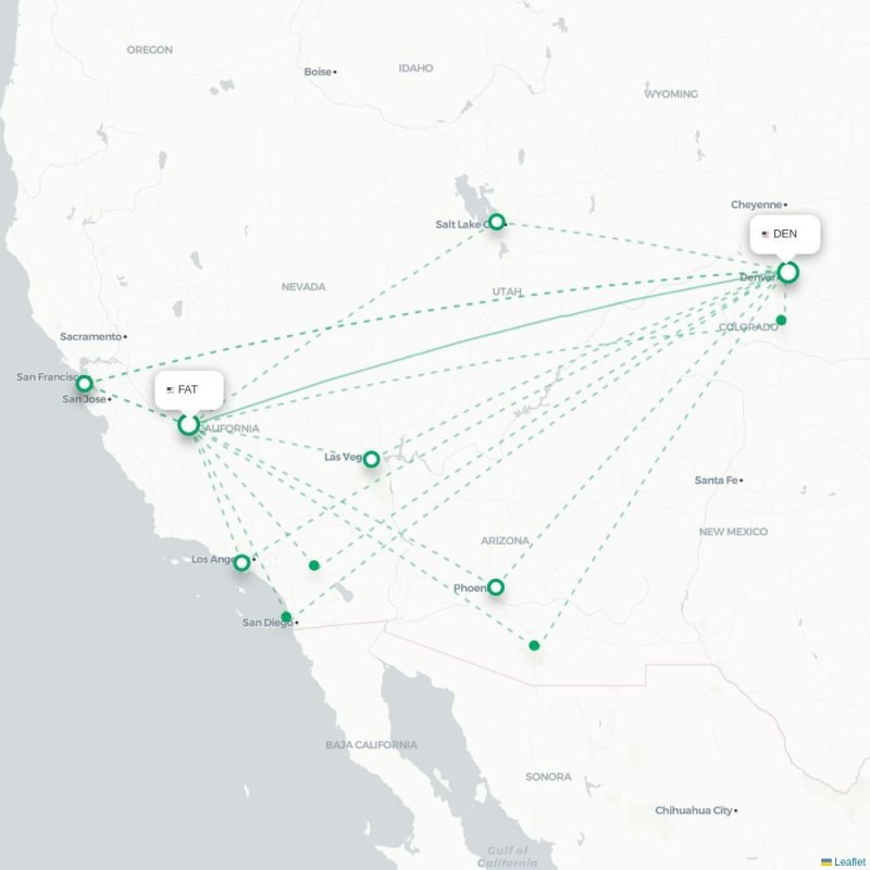 FAT - DEN route map