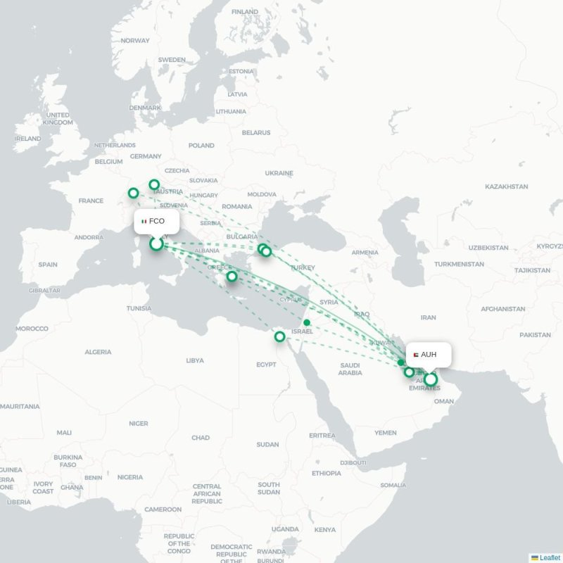 FCO - AUH route map