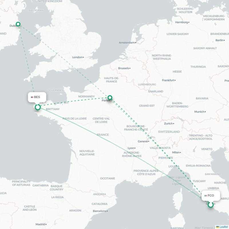 FCO - BES route map