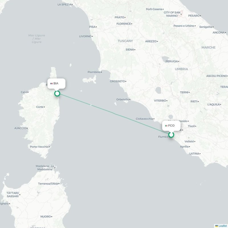 FCO - BIA route map