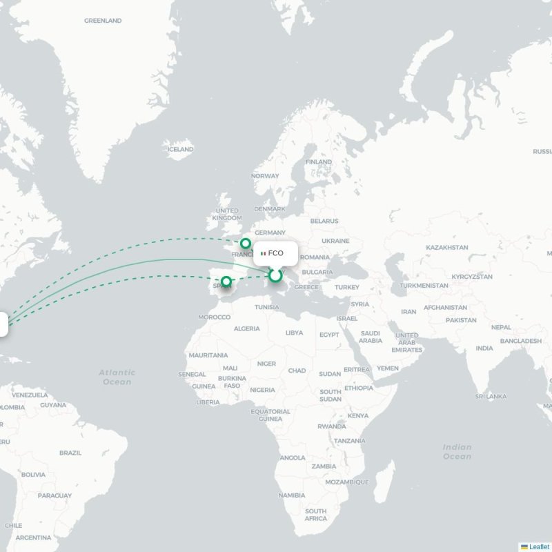 FCO - HAV route map