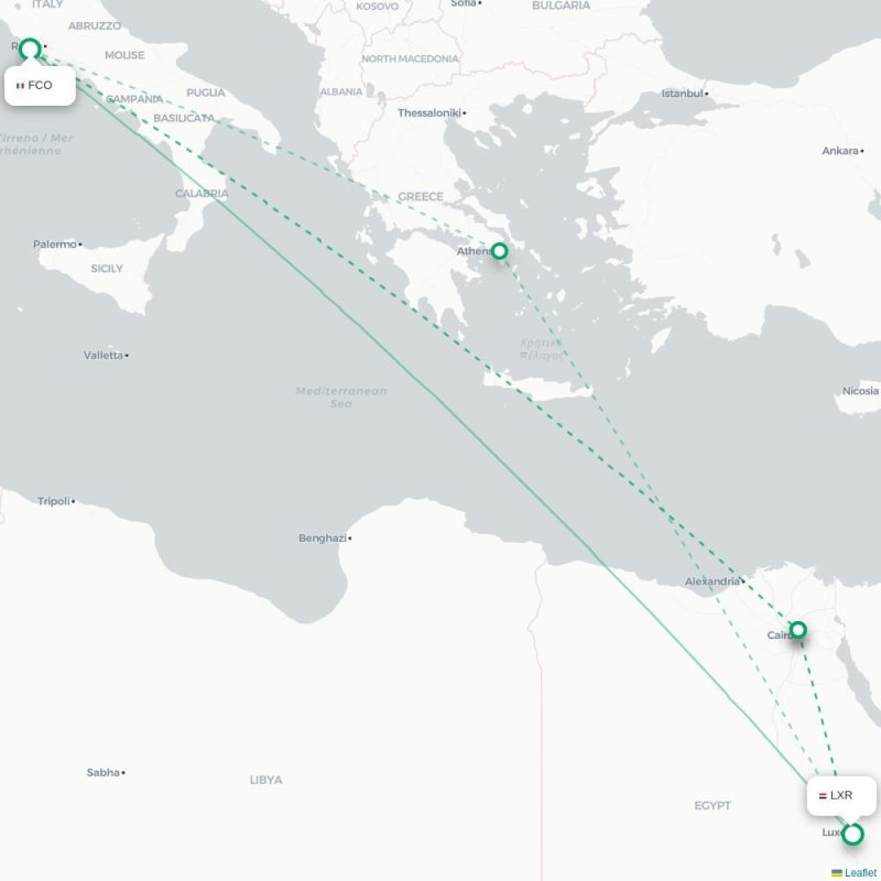 FCO - LXR route map