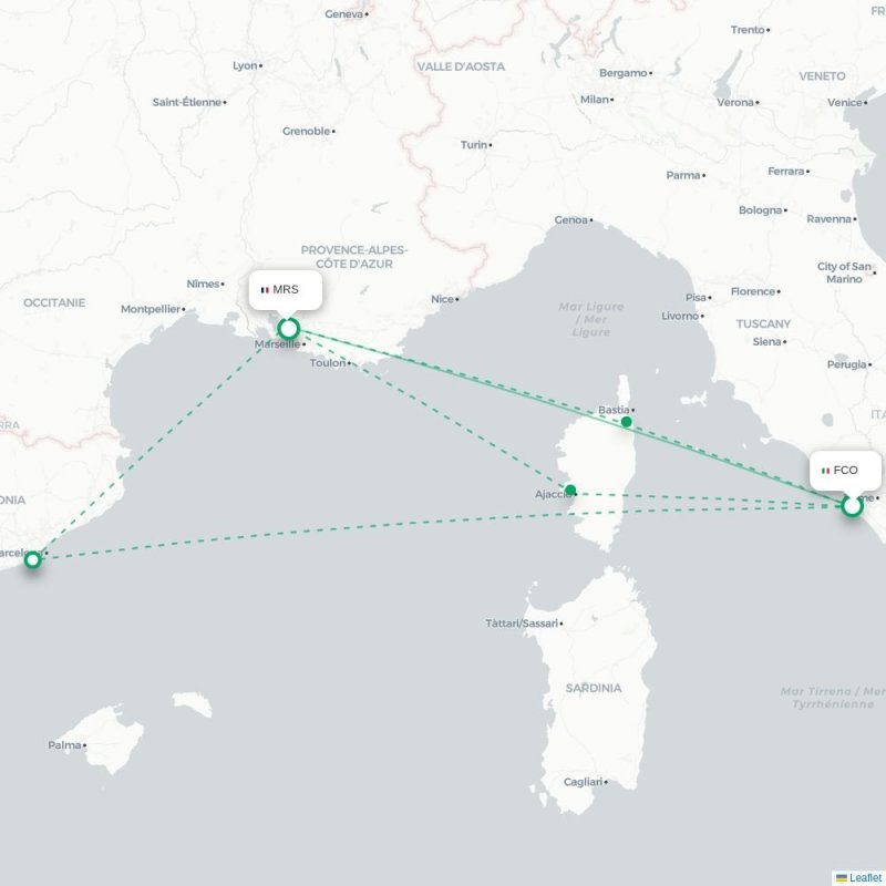 FCO - MRS route map
