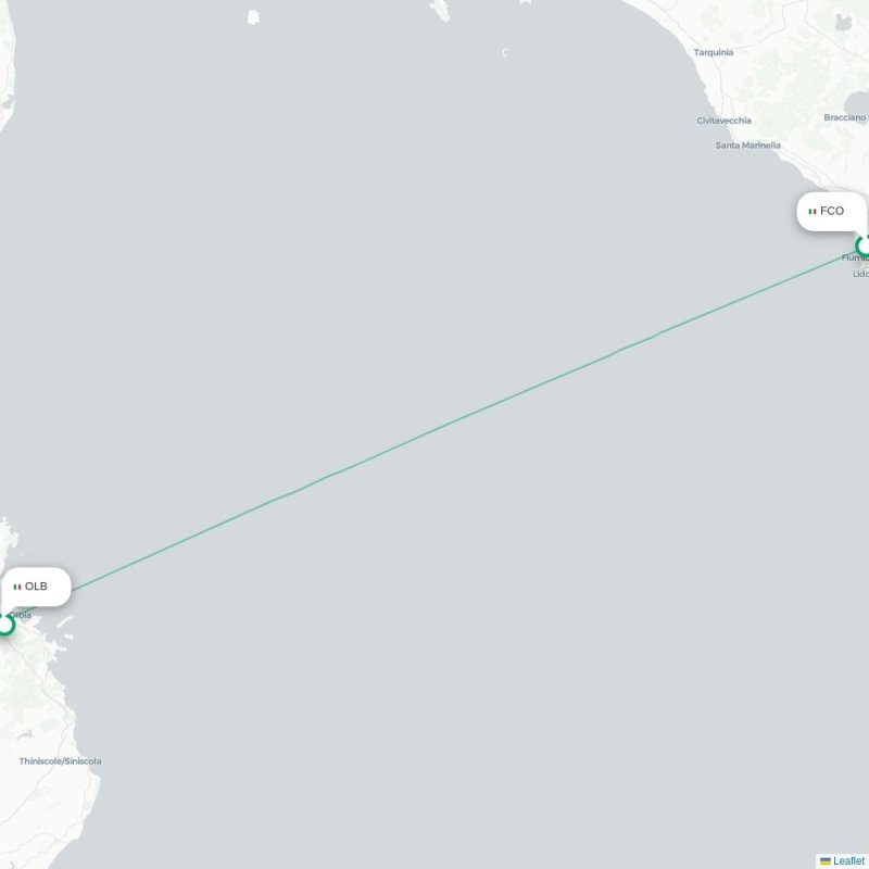 FCO - OLB route map