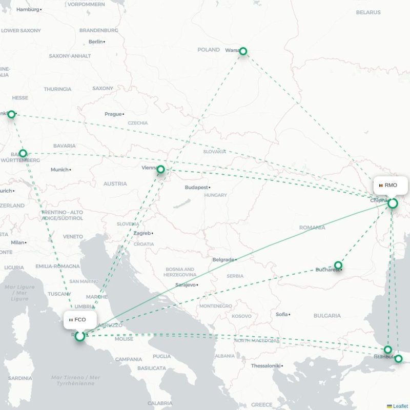 FCO - RMO route map