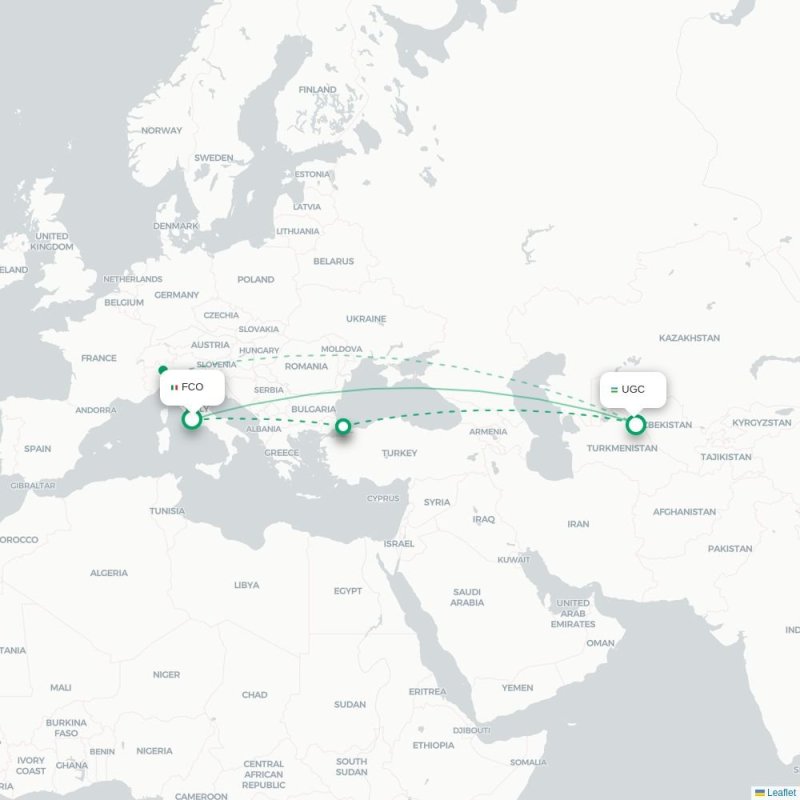 FCO - UGC route map