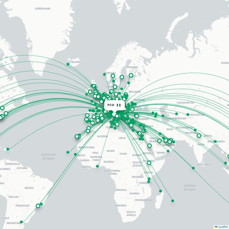 Route map Rom  FCO 