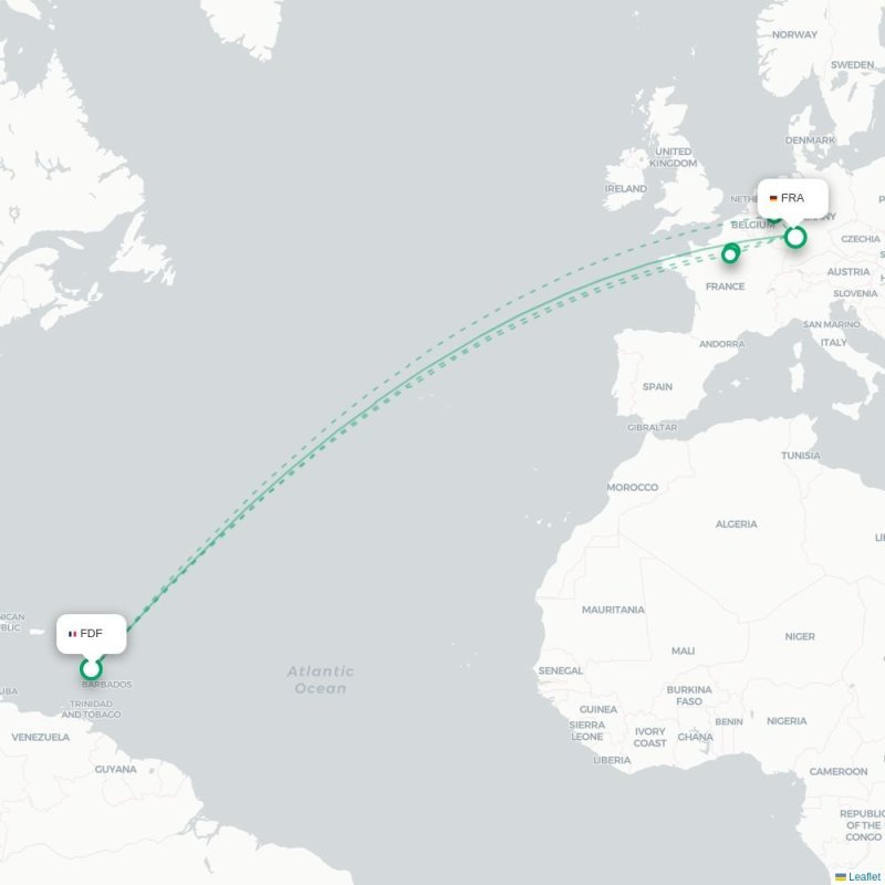 FDF - FRA route map