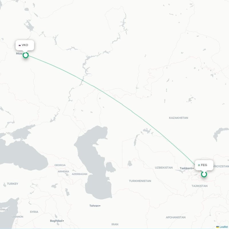 FEG - VKO route map