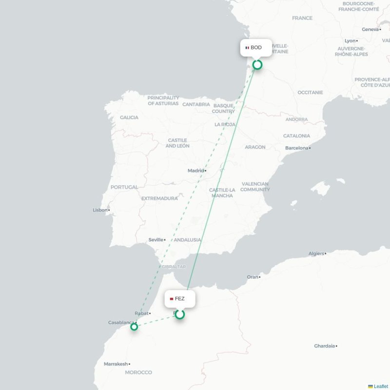 FEZ - BOD route map