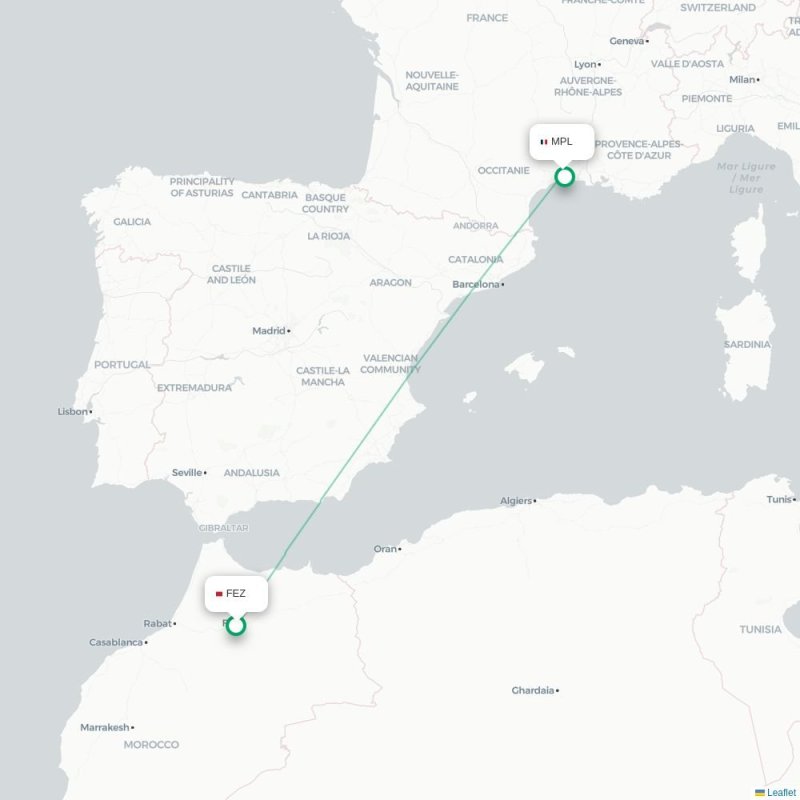 FEZ - MPL route map