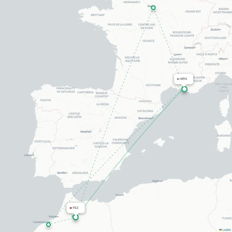 FEZ - MRS route map