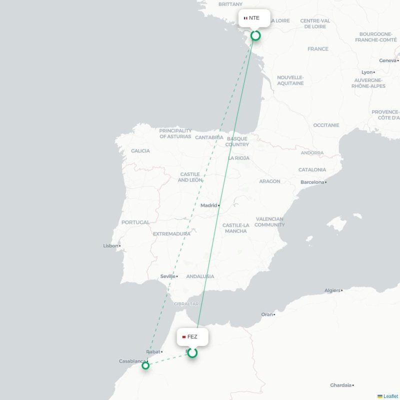 FEZ - NTE route map