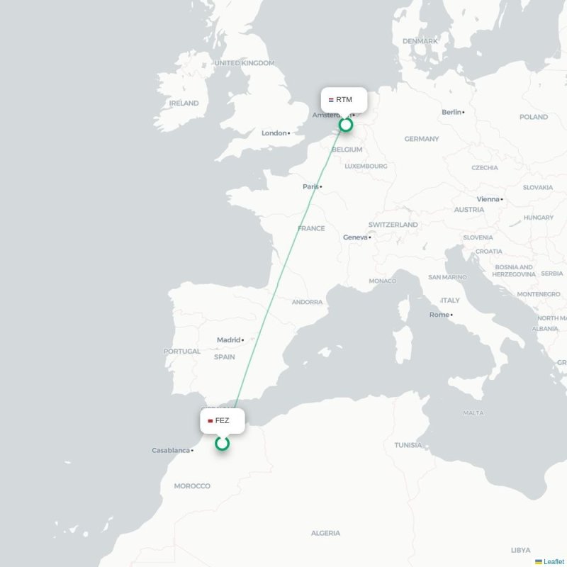 FEZ - RTM route map