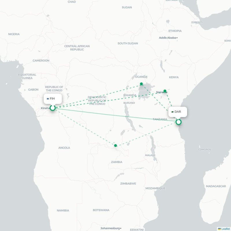FIH - DAR route map