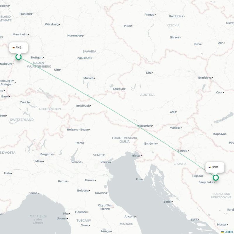 FKB - BNX route map