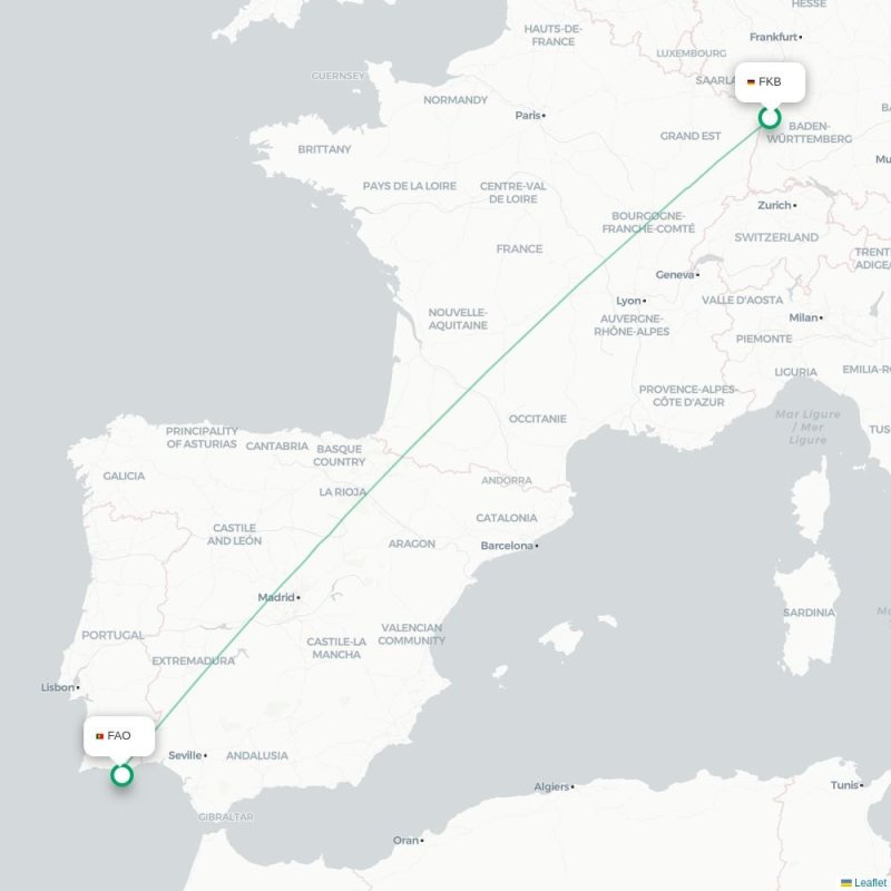 FKB - FAO route map